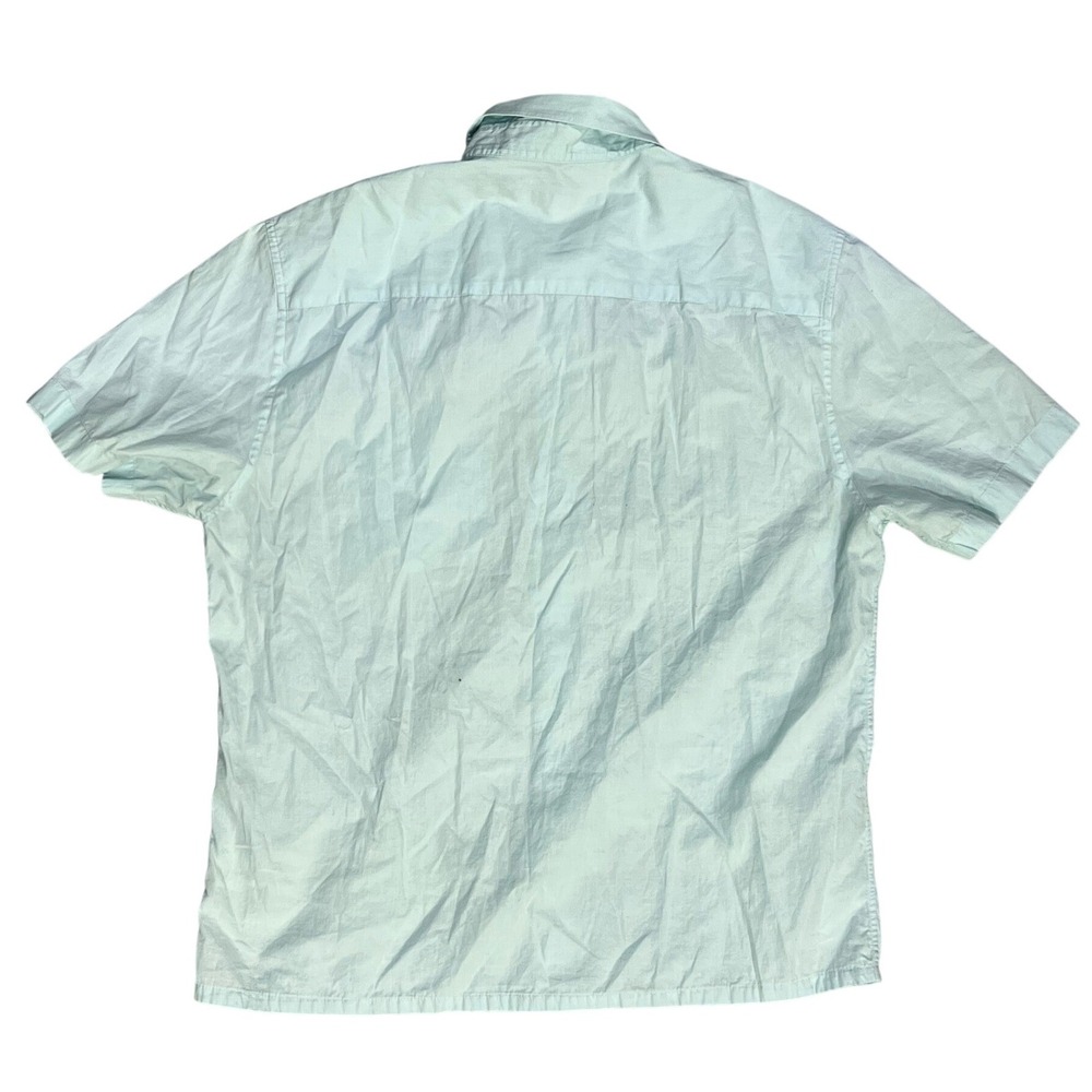 Mr Turk Mens Short Sleeve Button Down Shirt Pale Blue Cotton MR171300 Size L - Picture 5 of 6